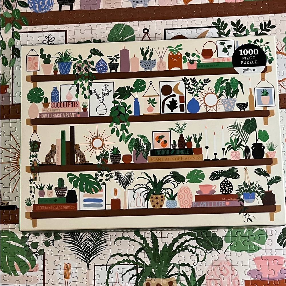 🧩 1000 piece Galison “Plant Shelfie” with poster. Beautiful and fun. Complete.